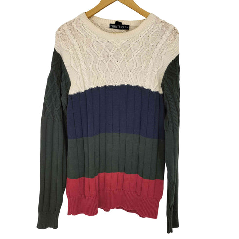 ノーティカ NAUTICA 90S 香港製 デザイン切替ニット メンズ import:M